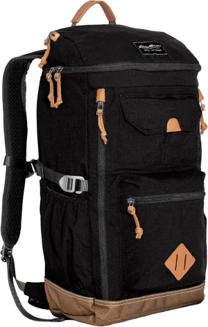 Eddie Bauer Bygone Backpack with Exterior Pockets and Laptop Compatible Sleeve, Black, 30L