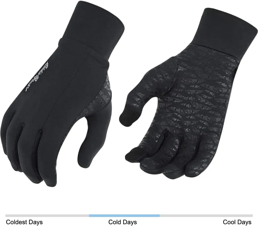 Eddie Bauer Touchscreen Warm Running Glove Liners, Standard Men's and Women's Cool Weather Gloves, Assorted Colors, SM-XL