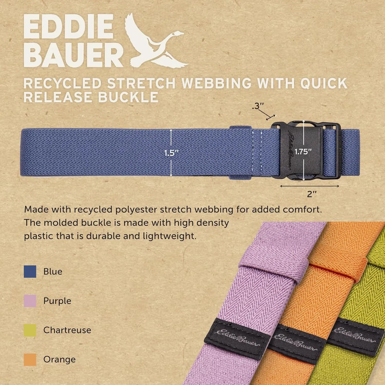 Eddie Bauer Women's Active Stretch Webbing Belts