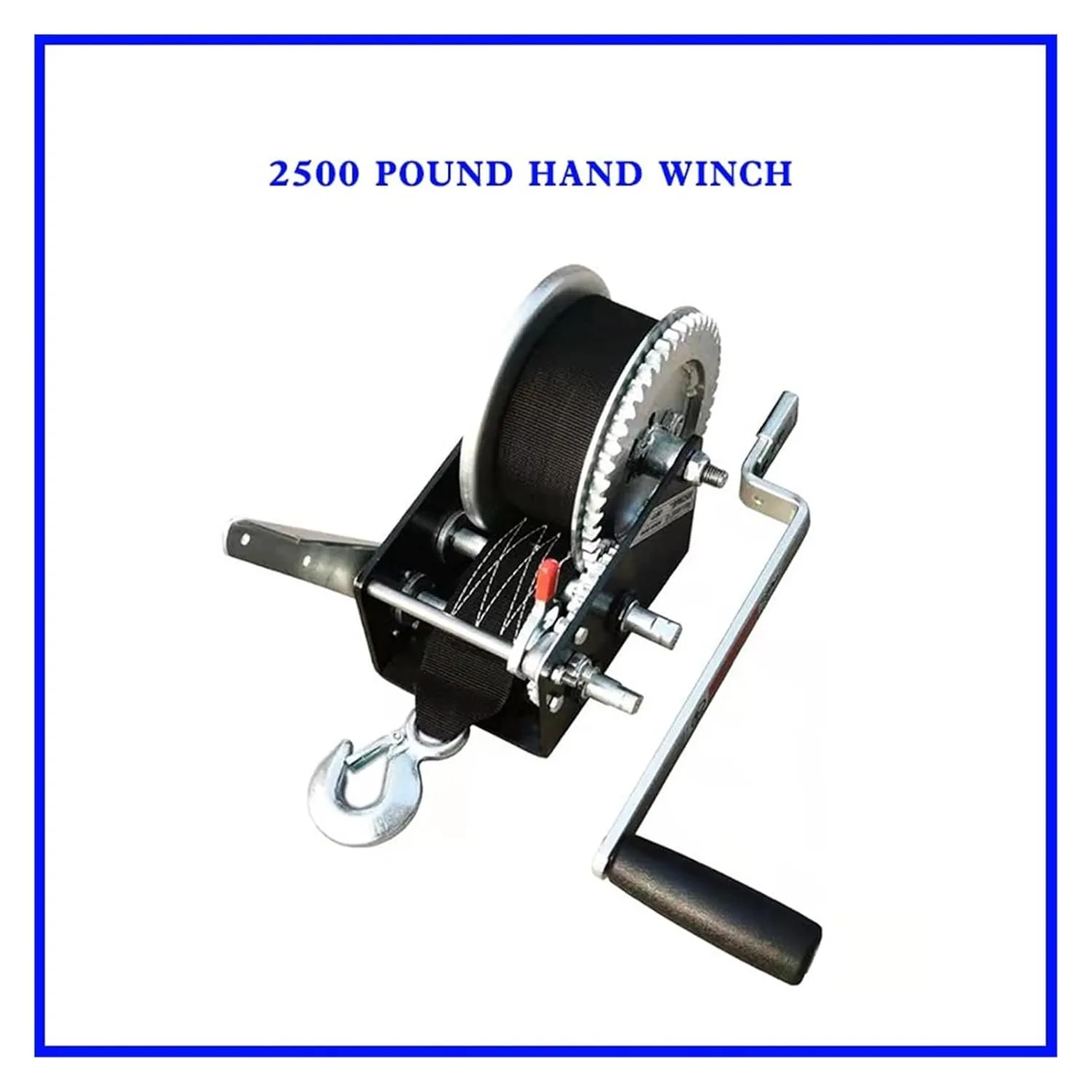 Electric Winch 2500 Lbs Automatic Brake Hand Winch Lift Car Maintenance Hoist Micro Mobile Small Crane(Bare Metal)