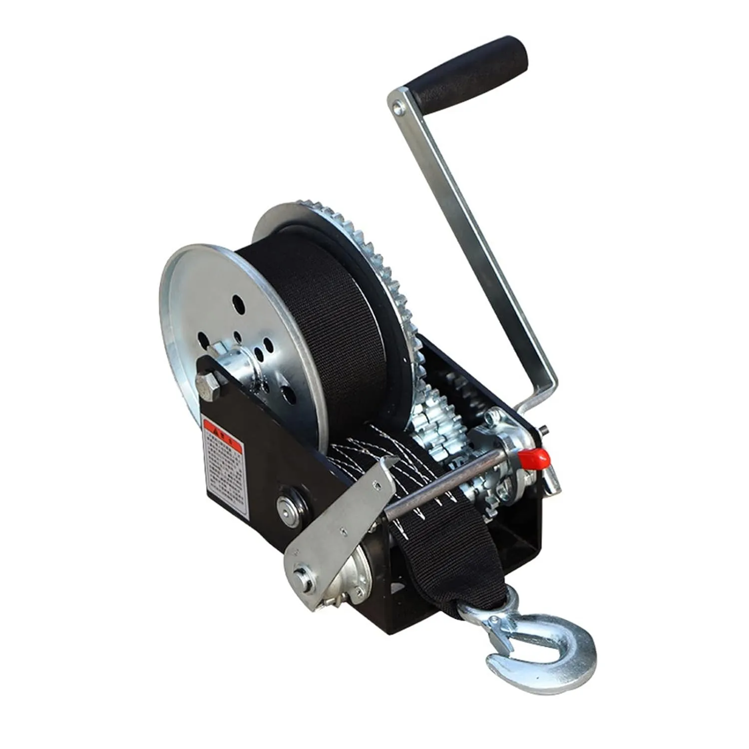 Electric Winch 2500 Lbs Automatic Brake Hand Winch Lift Car Maintenance Hoist Micro Mobile Small Crane(Bare Metal)