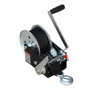 Electric Winch 2500 Lbs Automatic Brake Hand Winch Lift Car Maintenance Hoist Micro Mobile Small Crane(Bare Metal)