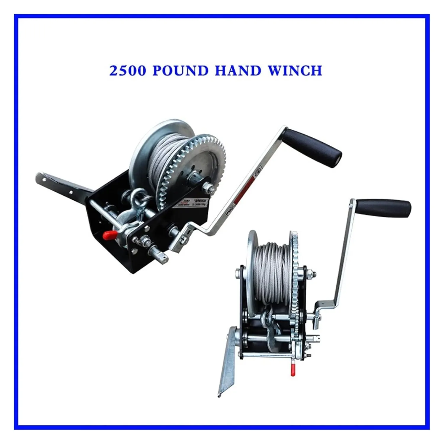 Electric Winch 2500 Lbs Automatic Brake Hand Winch Lift Car Maintenance Hoist Micro Mobile Small Crane(Bare Metal)