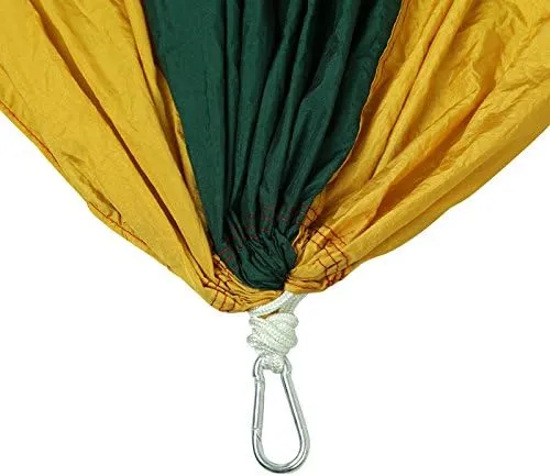ELEOPTION® Portable Outdoor Double Camping Hammock Aluminum Carabiners Big Size 118 "x71 Lightweigh with Weather Resistant Best Equipment for Backpacking, Hiking, Hiking,Travel etc (Black)