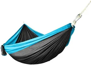 ELEOPTION® Portable Outdoor Double Camping Hammock Aluminum Carabiners Big Size 118 "x71 Lightweigh with Weather Resistant Best Equipment for Backpacking, Hiking, Hiking,Travel etc (Black)