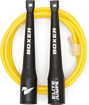 Elite Jumps Boxer Jump Rope 3.0 for Fitness & Cardio Training | Professionally Designed Boxing Jump Rope w/Smooth Action Polymer Handles & Slip-Resistant Grips | Tangle-Free PVC