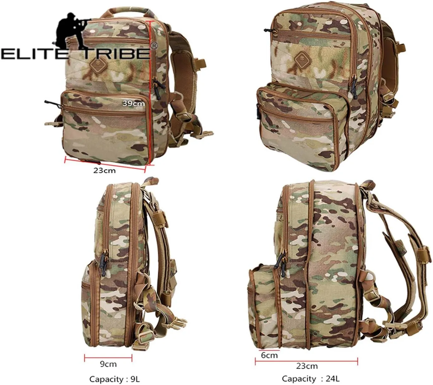 Emerson Tactical Hydration Backpack Molle Pouch Military Travel Multi-purpose Shoulder Bag (Multicam)