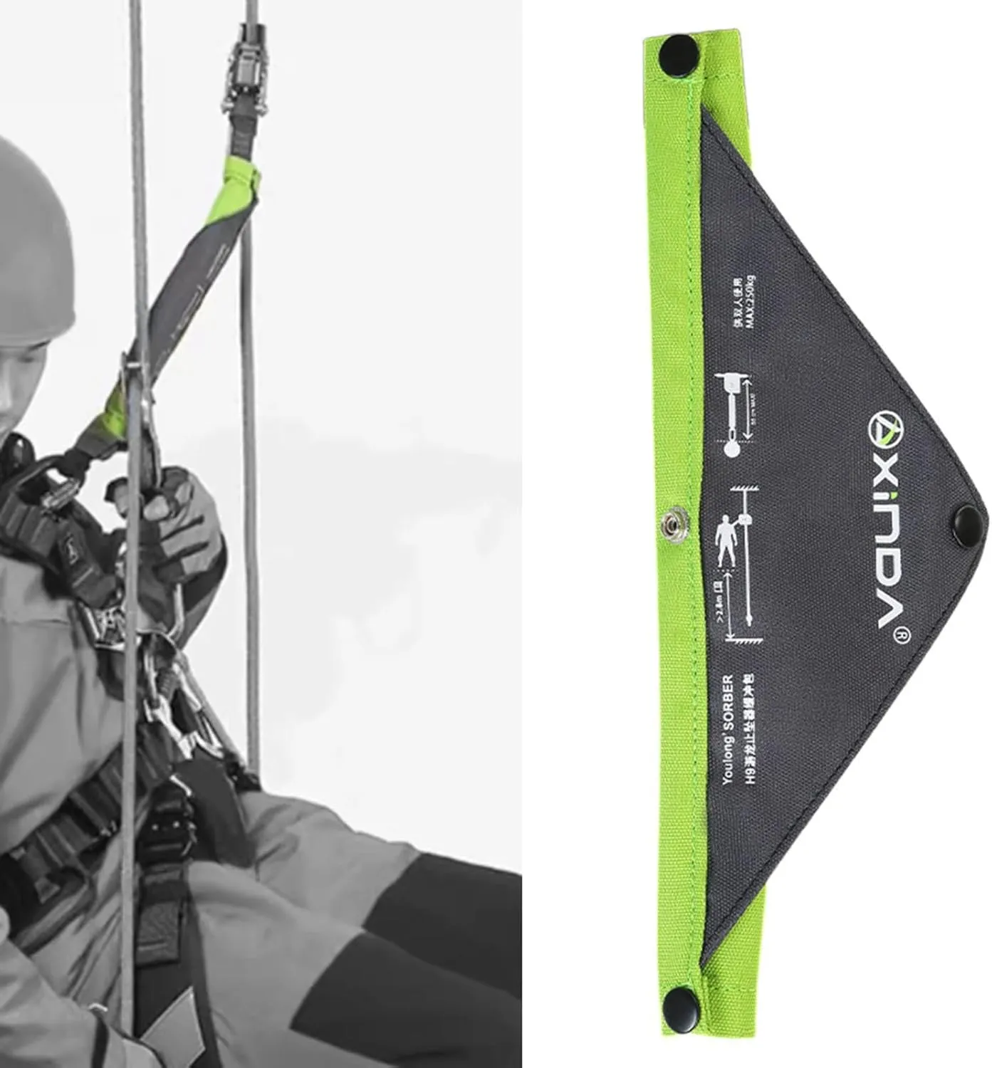 Energy Absorption Package Potential Energy Absorption Rope Practical Anti Fall Strap Bag for Cave Exploration Rock Climbing