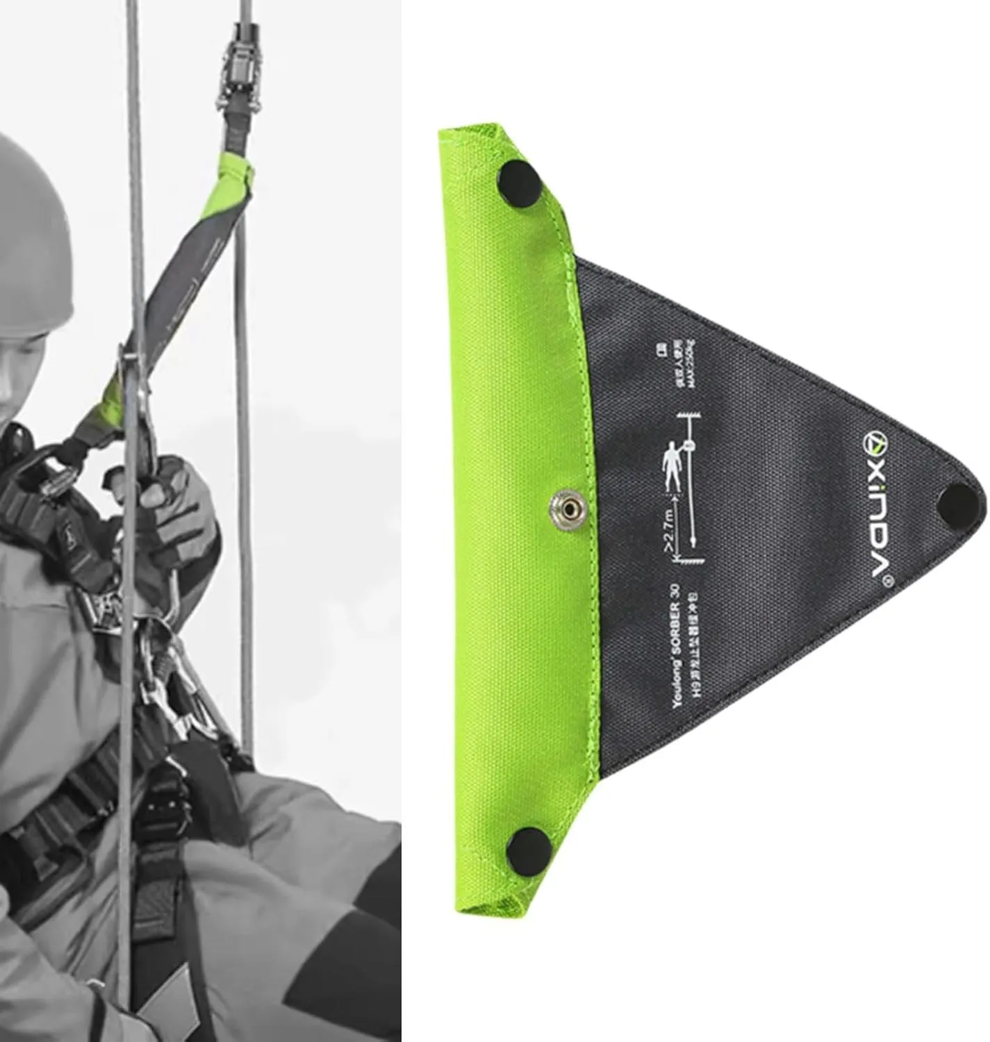 Energy Absorption Package Potential Energy Absorption Rope Practical Anti Fall Strap Bag for Cave Exploration Rock Climbing