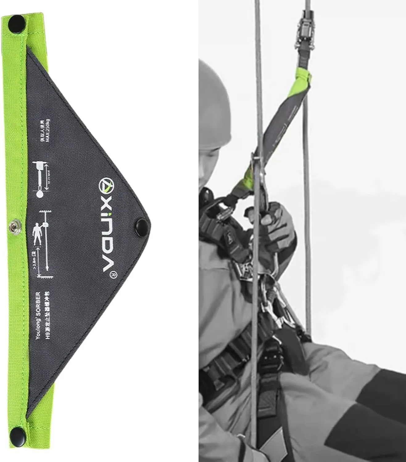 Energy Absorption Package Potential Energy Absorption Rope Practical Anti Fall Strap Bag for Cave Exploration Rock Climbing