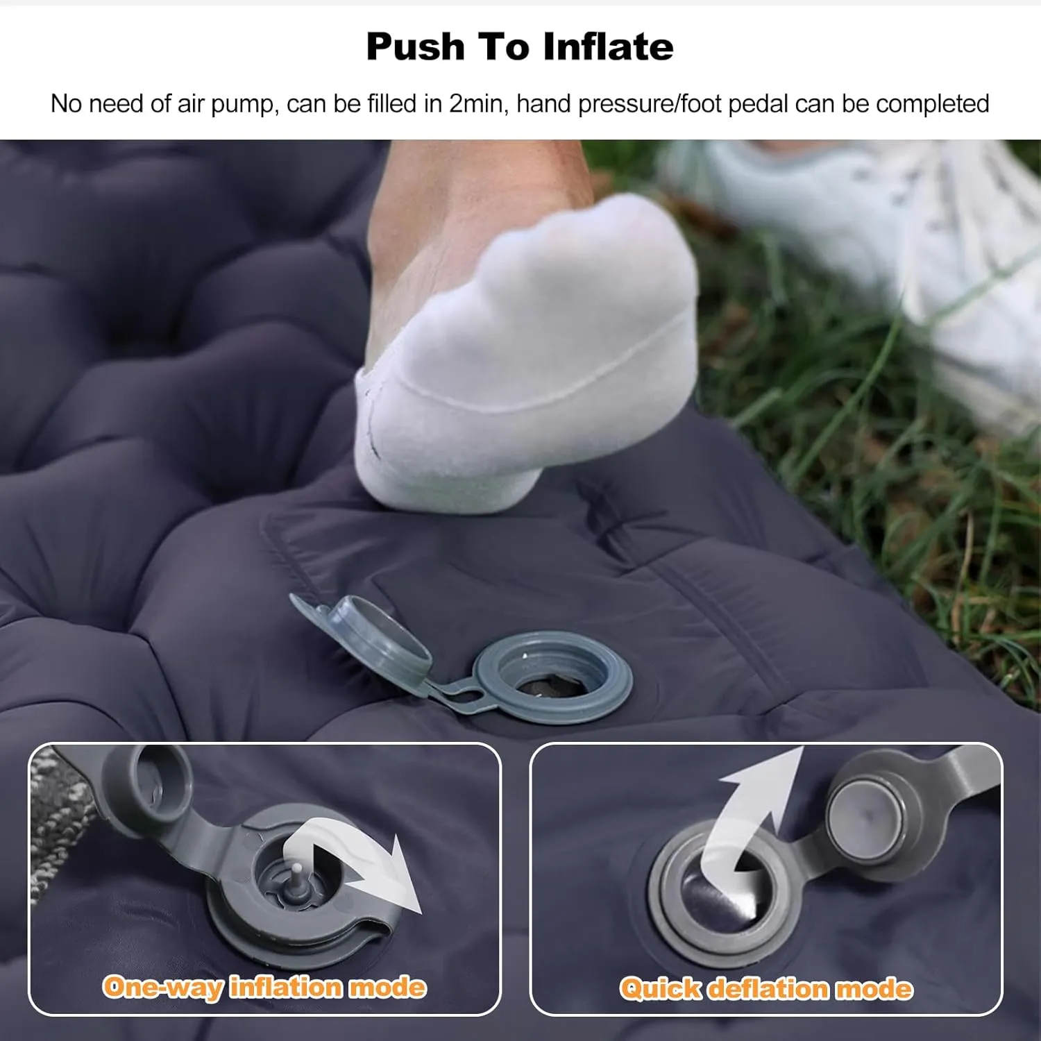 Ergocar Camping Sleeping Pad, Thick Inflatable Sleeping Pad with Pillow, Built-in Pump, Lightweight Camping Inflatable Mattress with Waterproof Nylon Fabric, Suitable for Camping, Backpacking, Hiking