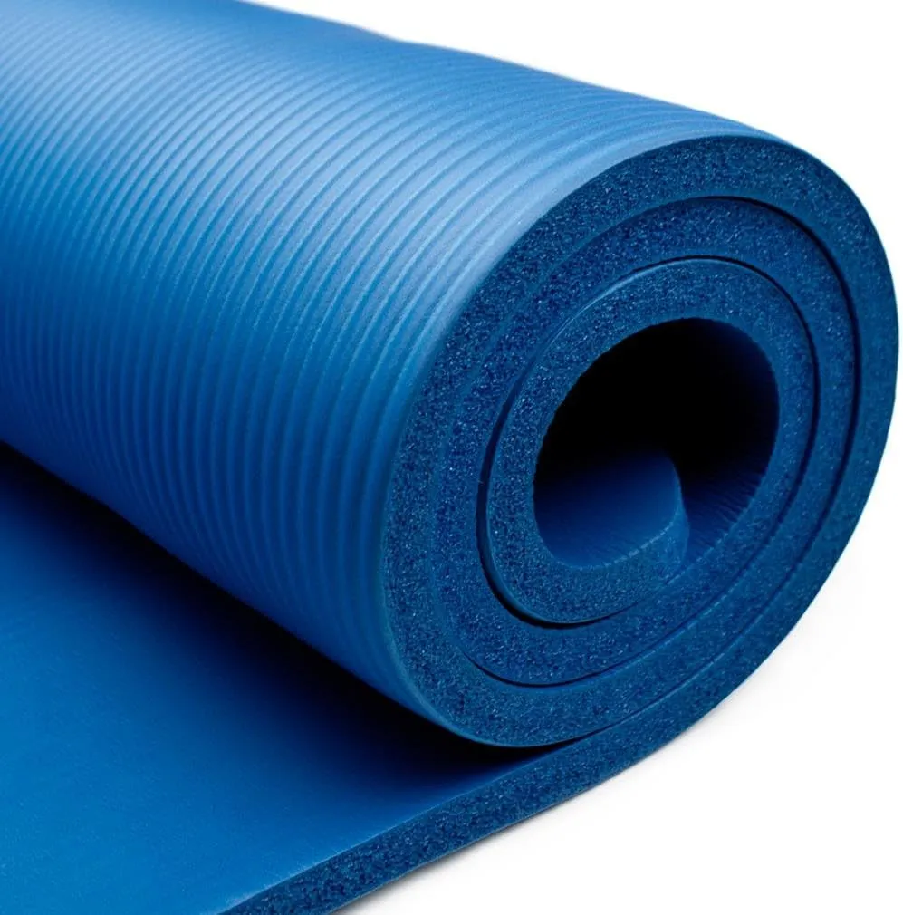 Extra Thick Yoga Mat, 5/8 Inch (16 mm) with No Stick Ridge - Non-Slip Grip Foam Cushion Aid with Carrying Strap for Workouts or Physical Therapy