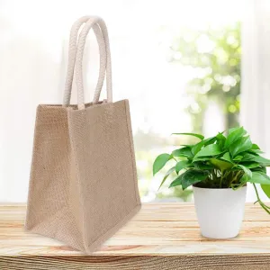 Fashionable Jute Bag with Large Acity Portable R Handbag for Shop Jute Bag for Ocery Beach Travel Stylish Jute Handbag for Women and Men