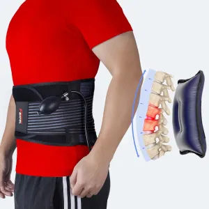 FEATOL Back Brace with Inflatable Pad for Men Women Lower Back Pain Relief, Heavy Lifting,Scoliosis and Herniated Disc Breathable Back Support Belt XXL fits 37.4"-46"