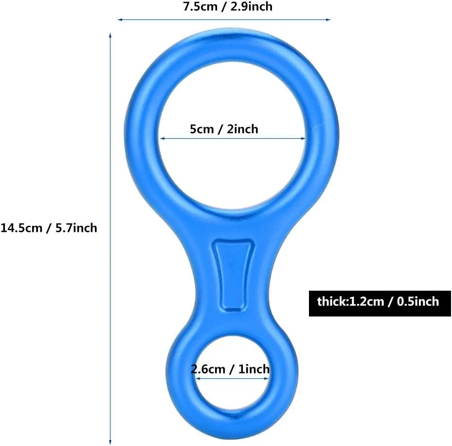 Figure 8 Descender, 35KN Figure 8 Word Rope Descender Rock Climbing Gear Climbing Ascender Rappel Ring Rock Climbing Rescue Gear for Rock Climbing Rescue