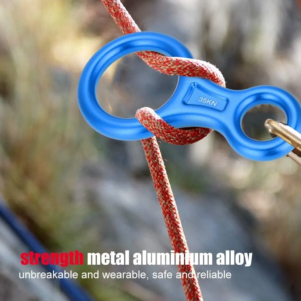 Figure 8 Descender, 35KN Figure 8 Word Rope Descender Rock Climbing Gear Climbing Ascender Rappel Ring Rock Climbing Rescue Gear for Rock Climbing Rescue