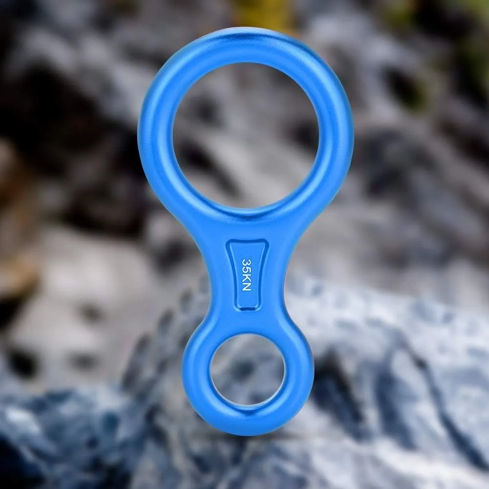 Figure 8 Descender, 35KN Figure 8 Word Rope Descender Rock Climbing Gear Climbing Ascender Rappel Ring Rock Climbing Rescue Gear for Rock Climbing Rescue