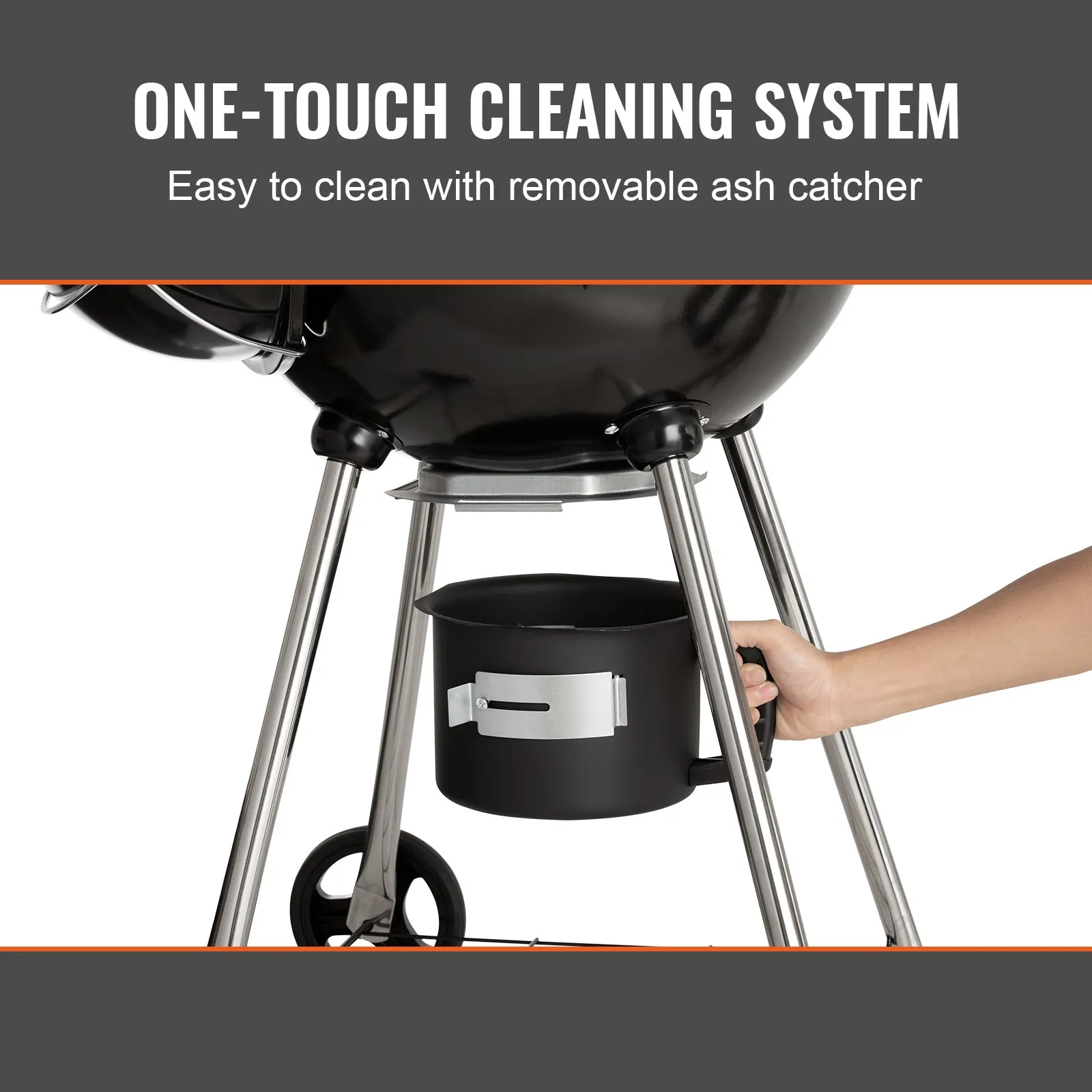 (FINAL PRICES ARE LOWER ON OUR SITE!) VEVOR 22" Kettle Charcoal Grill, Premium Kettle Grill with Wheels Grate and Cover, Porcelain-Enameled Lid and Firebowl with Slide Out Ash Catcher Thermometer for BBQ, Camping, Picnic, Patio and Backyard