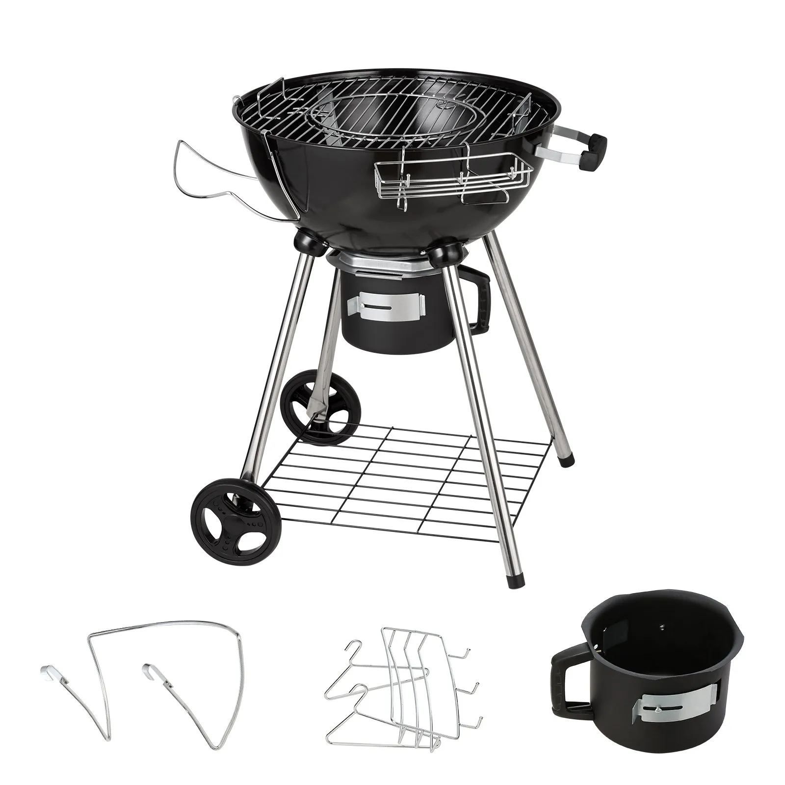 (FINAL PRICES ARE LOWER ON OUR SITE!) VEVOR 22" Kettle Charcoal Grill, Premium Kettle Grill with Wheels Grate and Cover, Porcelain-Enameled Lid and Firebowl with Slide Out Ash Catcher Thermometer for BBQ, Camping, Picnic, Patio and Backyard