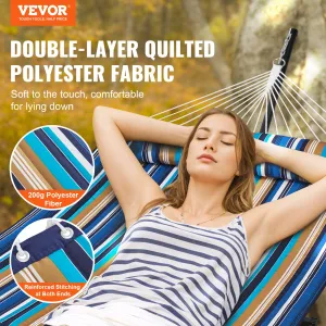 (FINAL PRICES ARE LOWER ON OUR SITE!) VEVOR Two Person Hammock with Stand Included Heavy Duty 480lb Capacity, Double Hammock with 12 FT Steel Stand and Portable Carrying Bag and Pillow, Freestanding Hammock for Outdoor Patio Yard Beach