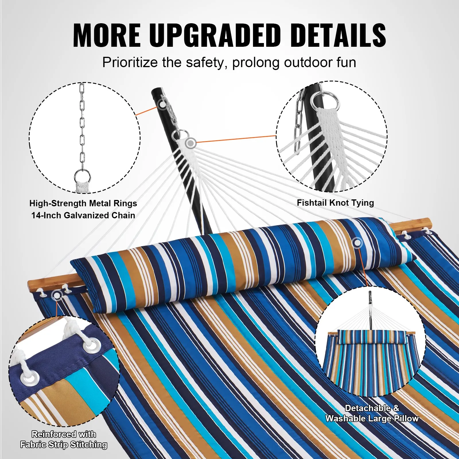 (FINAL PRICES ARE LOWER ON OUR SITE!) VEVOR Two Person Hammock with Stand Included Heavy Duty 480lb Capacity, Double Hammock with 12 FT Steel Stand and Portable Carrying Bag and Pillow, Freestanding Hammock for Outdoor Patio Yard Beach
