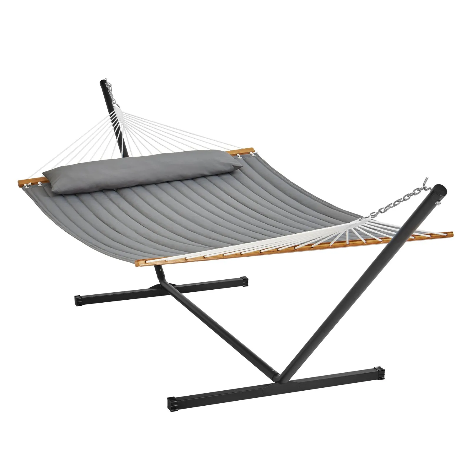 (FINAL PRICES ARE LOWER ON OUR SITE!) VEVOR Two Person Hammock with Stand Included Heavy Duty 480lb Capacity, Double Hammock with 12 FT Steel Stand and Portable Carrying Bag and Pillow, Freestanding Hammock for Outdoor Patio Yard Beach