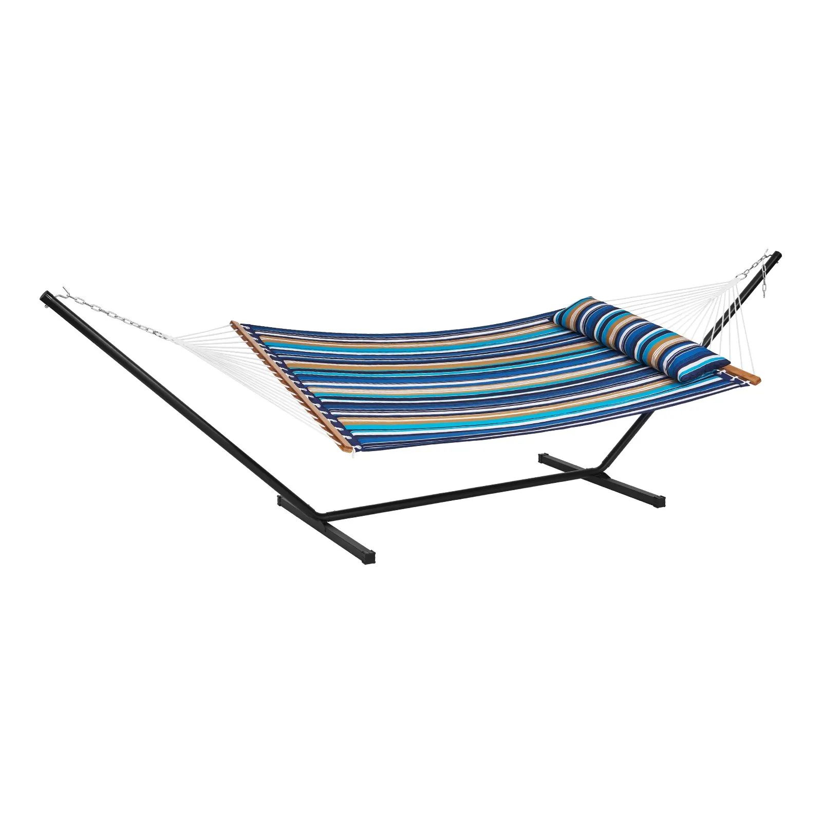 (FINAL PRICES ARE LOWER ON OUR SITE!) VEVOR Two Person Hammock with Stand Included Heavy Duty 480lb Capacity, Double Hammock with 12 FT Steel Stand and Portable Carrying Bag and Pillow, Freestanding Hammock for Outdoor Patio Yard Beach