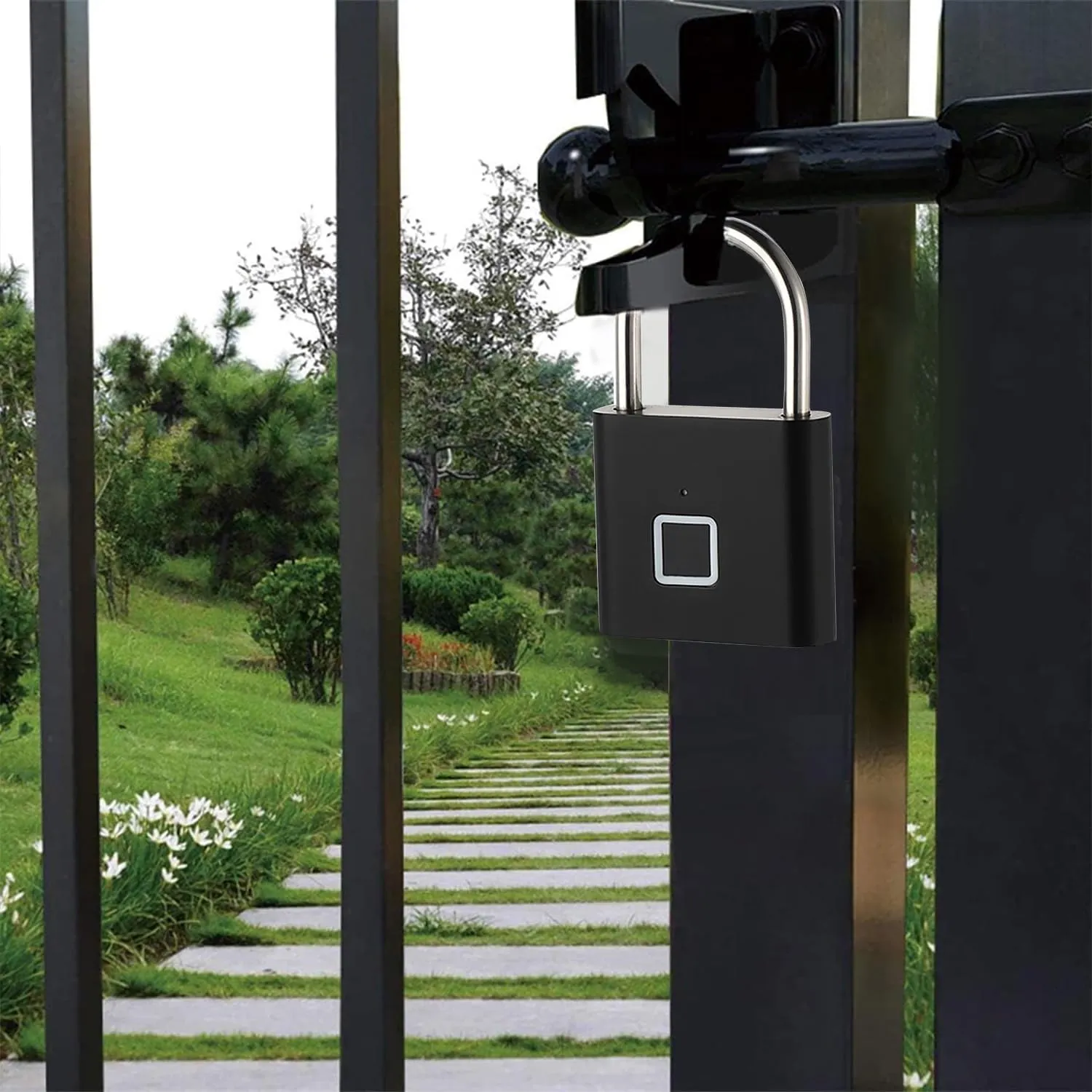 Fingerprint Padlock, Locker Lock, Fingerprint Lock, Portable Biometric Padlock with Keyless Gate Locks for Storage Gym Locks
