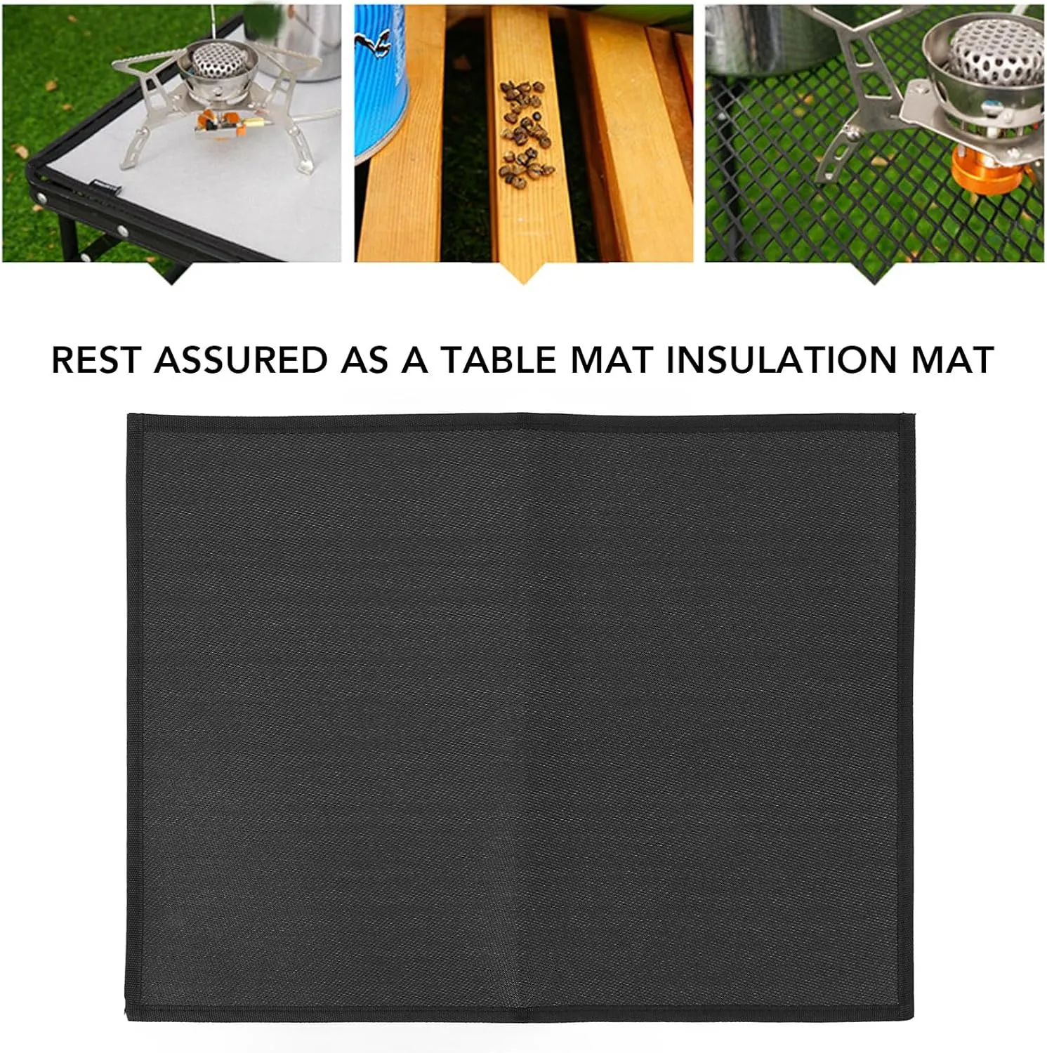 Fireproof Grill Pad, Heat Resistant Fiberglass Cloth, High Temperature and Flame Resistant Foldable Square Fire Pit Mat for Patios and Yards (L Size)