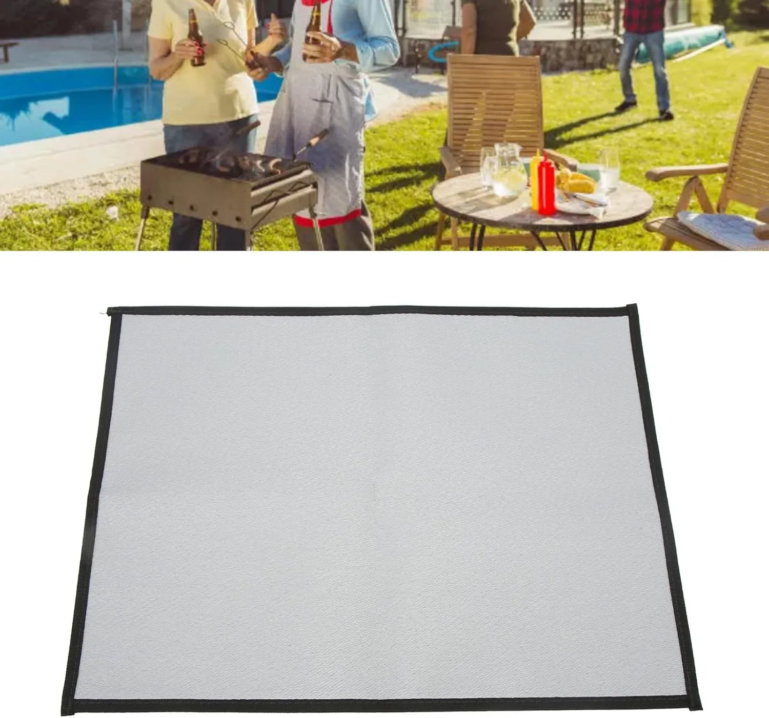 Fireproof Pad High Temperature Fire Pit Mat Protective Fireproof BBQ Pad Fire Pit Heat Resistant Mat for Outdoor Camping (Small)
