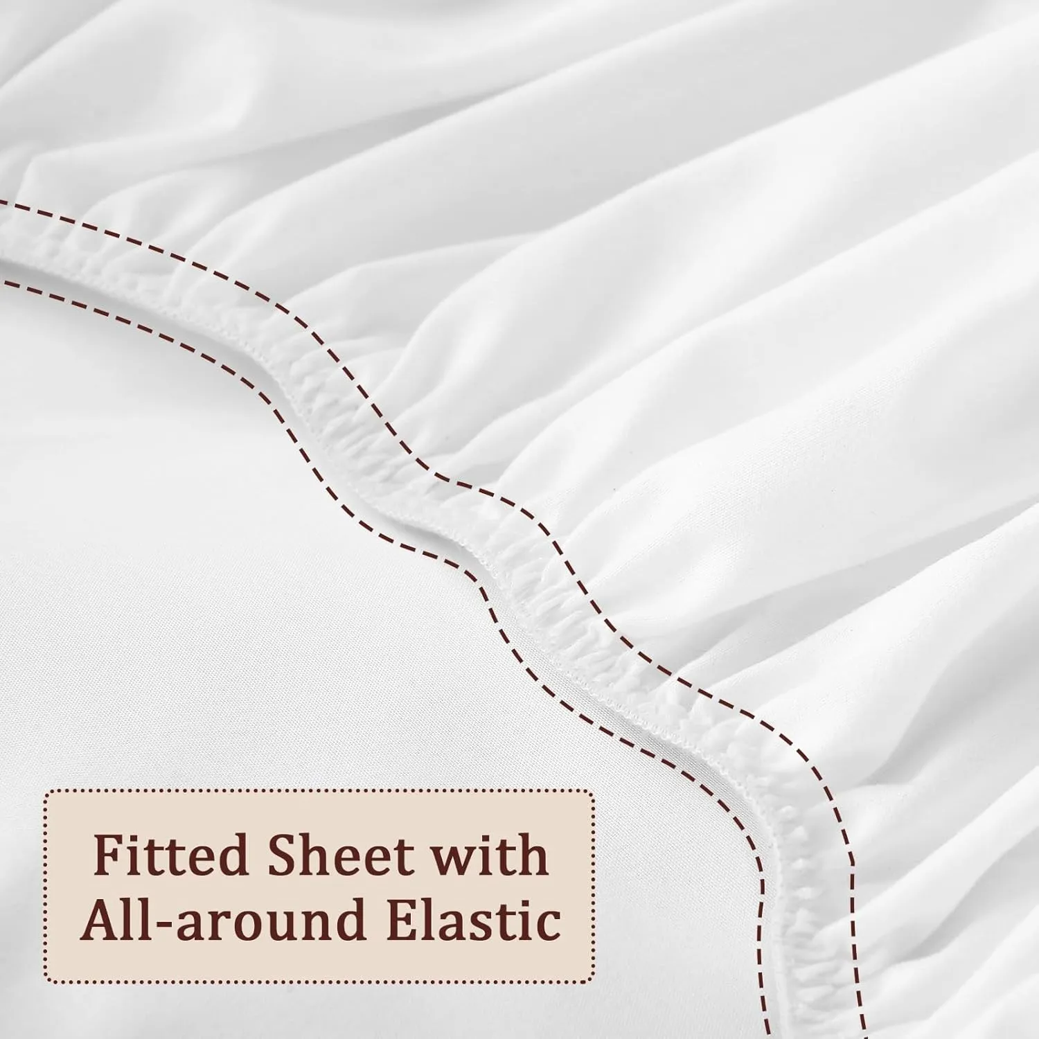 Fitted Sheet for Queen Air Mattress, with 18-24 Inch Extra Deep Pocket, Soft Breathable Bed Sheet Bottom Mattress Cover for Inflatable Air Bed, White