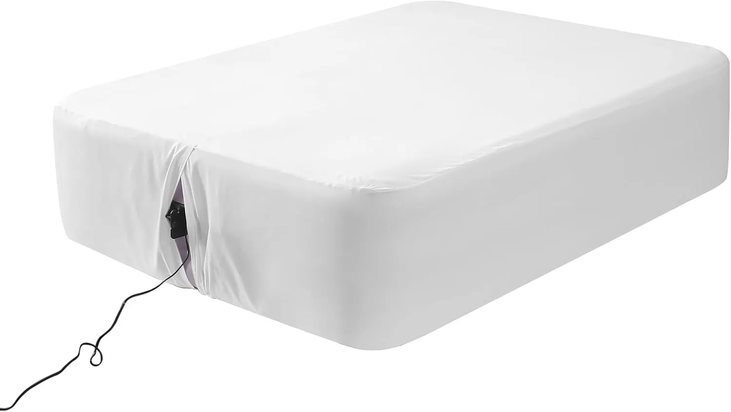 Fitted Sheet for Queen Air Mattress, with 18-24 Inch Extra Deep Pocket, Soft Breathable Bed Sheet Bottom Mattress Cover for Inflatable Air Bed, White