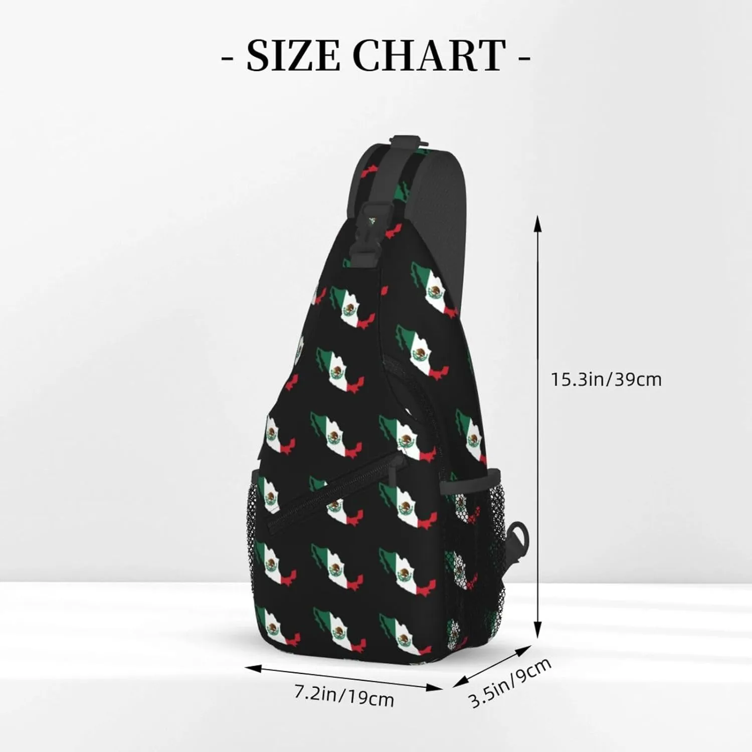 Flag Of Mexico Map Sling Backpack Chest Daypack Crossbody Crossbody Shoulder Bags For Travel Sports Running Hiking