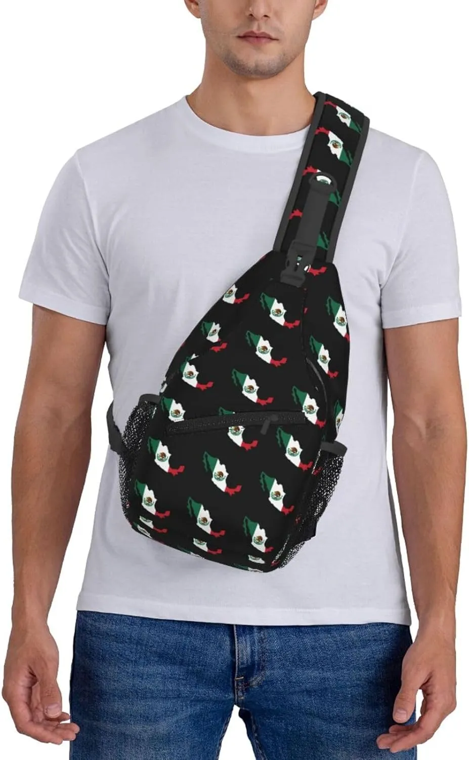 Flag Of Mexico Map Sling Backpack Chest Daypack Crossbody Crossbody Shoulder Bags For Travel Sports Running Hiking