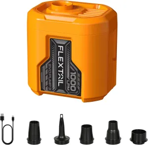 FLEXTAILGEAR 5KPa Air Mattress Pump,1000L/min Ultra Large Air Flow Air Pump for Inflatables, Rechargeable Inflatable Bed Pumps -Electric Air Pump for Kayaking Air Beds Sleeping Pads Pool Floats