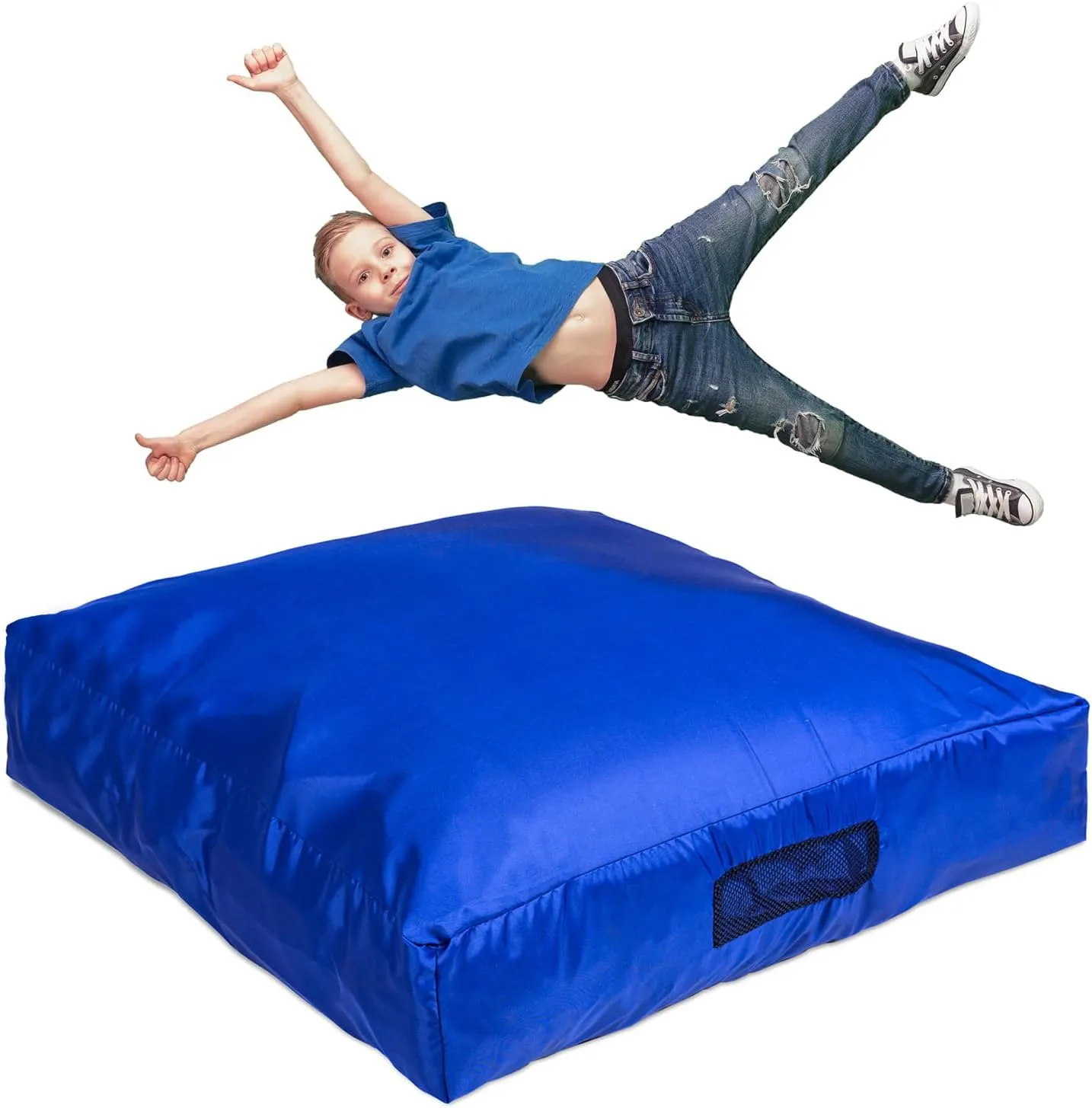 Foamma Crash Pad – (48’’ X 48’’) (4 Ft X 4 Ft) – Sensory Crash Pad with Foam Blocks for Autistic Kids, Soft Fabric & Washable Cover – Ideal for Kids and Adults to Jump, Play, or Relax