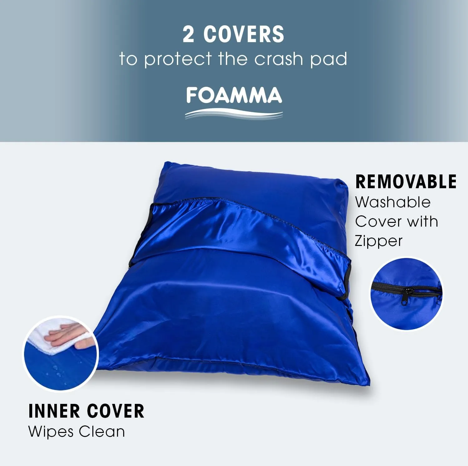 Foamma Crash Pad – (48’’ X 48’’) (4 Ft X 4 Ft) – Sensory Crash Pad with Foam Blocks for Autistic Kids, Soft Fabric & Washable Cover – Ideal for Kids and Adults to Jump, Play, or Relax