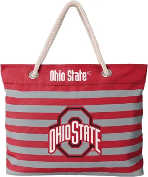 FOCO NCAA College Team Logo Nautical Stripe Tote Beach Bag