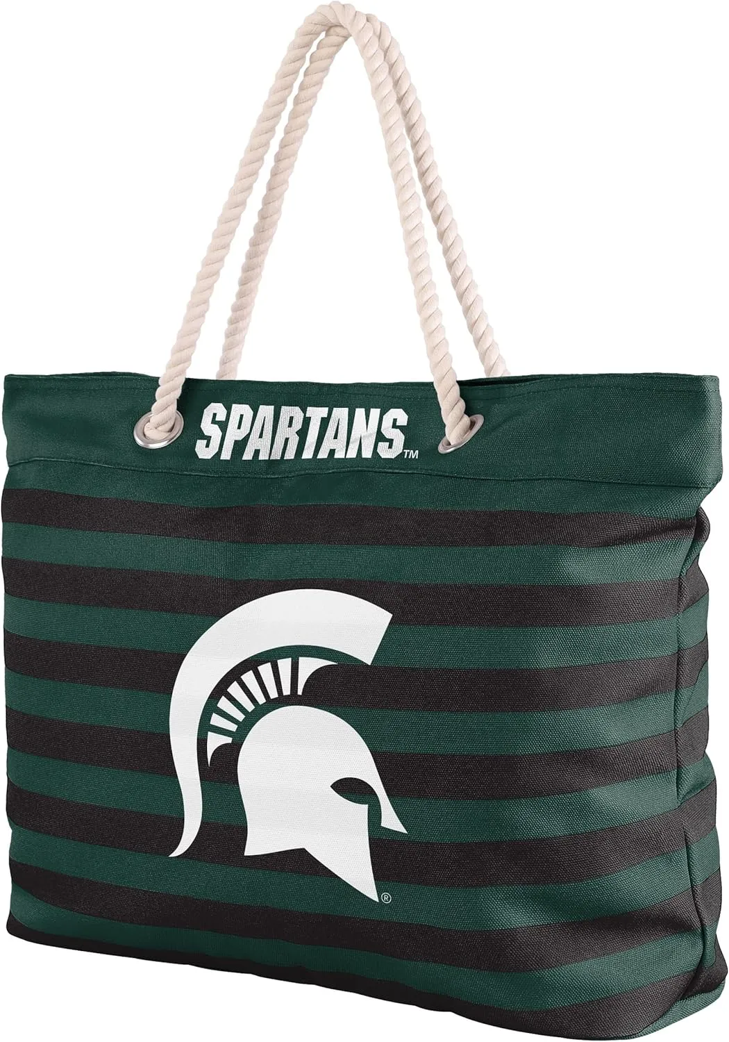 FOCO NCAA College Team Logo Nautical Stripe Tote Beach Bag