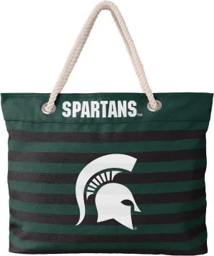 FOCO NCAA College Team Logo Nautical Stripe Tote Beach Bag