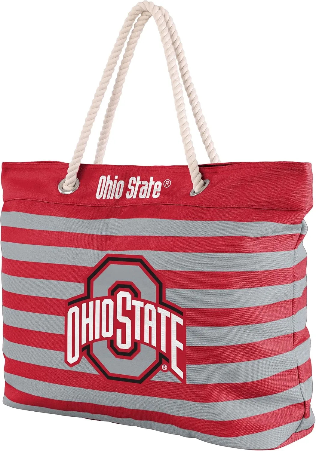 FOCO NCAA College Team Logo Nautical Stripe Tote Beach Bag