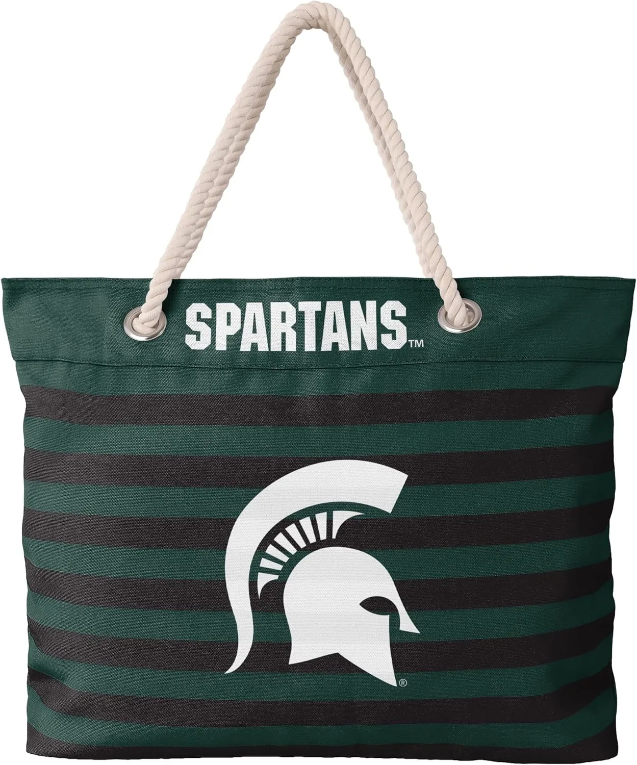 FOCO NCAA College Team Logo Nautical Stripe Tote Beach Bag