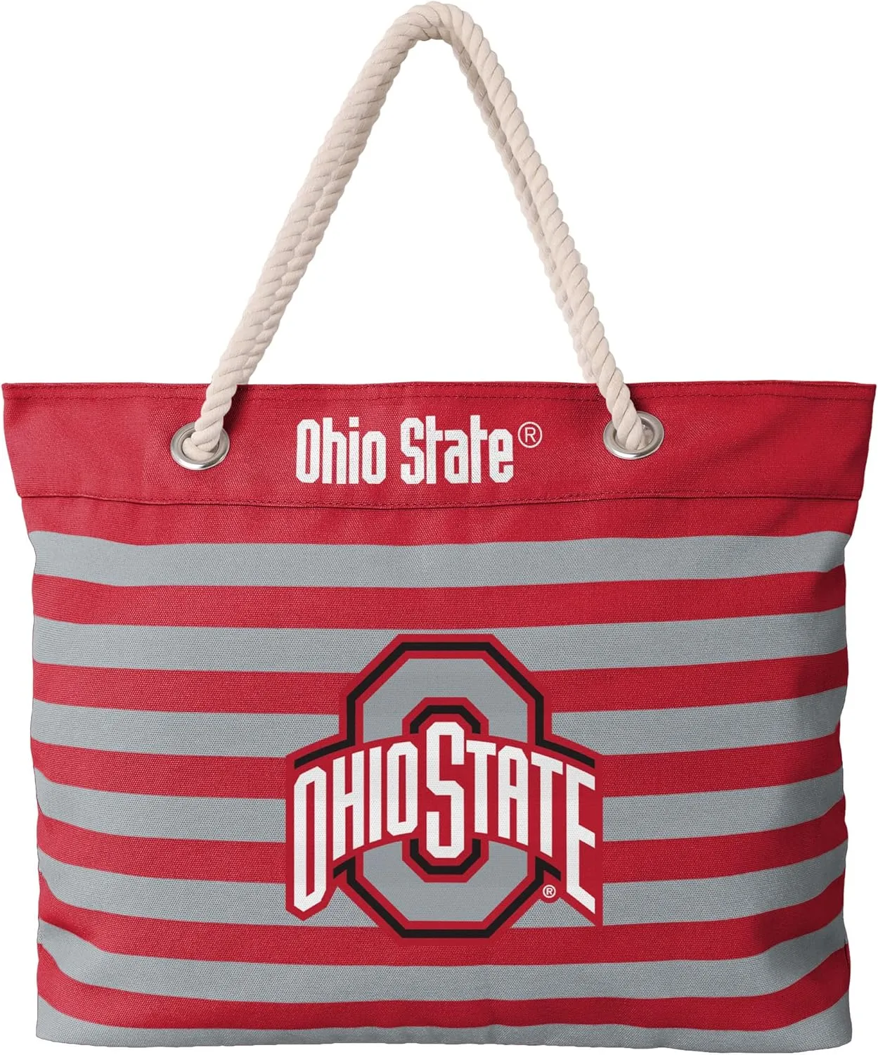 FOCO NCAA College Team Logo Nautical Stripe Tote Beach Bag