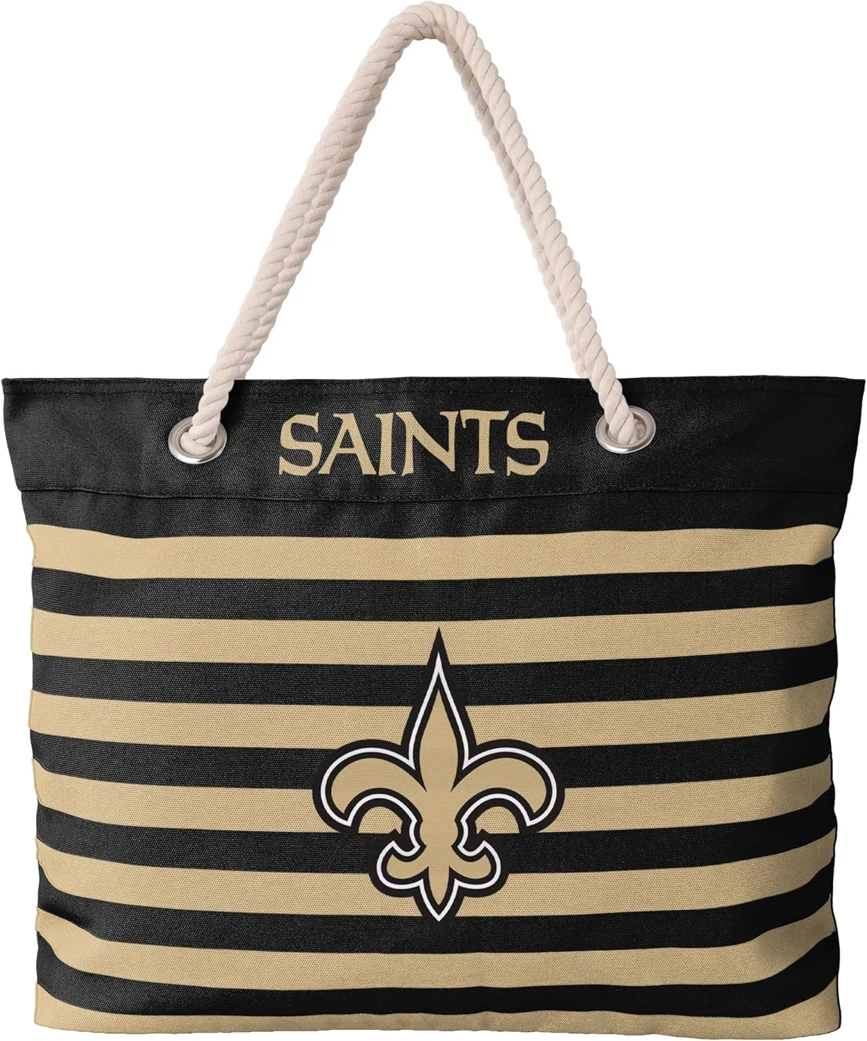 FOCO NFL Team Logo Nautical Stripe Tote Beach Bag