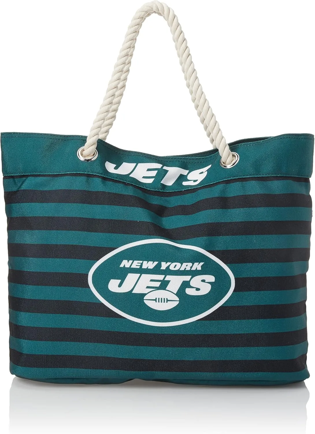 FOCO NFL Team Logo Nautical Stripe Tote Beach Bag