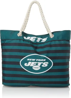 FOCO NFL Team Logo Nautical Stripe Tote Beach Bag