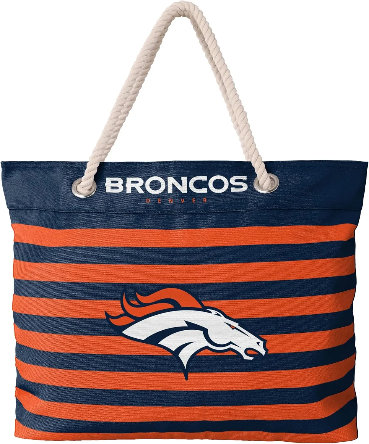 FOCO NFL Team Logo Nautical Stripe Tote Beach Bag