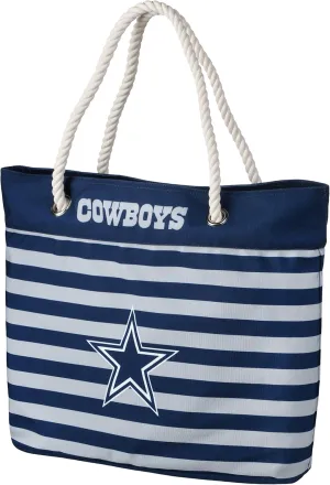 FOCO NFL Team Logo Nautical Stripe Tote Beach Bag