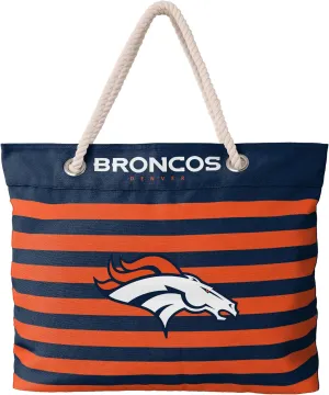 FOCO NFL Team Logo Nautical Stripe Tote Beach Bag