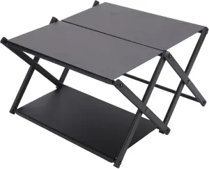 Foldable Camping Table, Carbon Steel 3 Layer Portable Folding Camp Tables with Storage Bag, Grill Beach Table for Outdoor, Backyard, BBQ, Party, Patio, Picnic, Backpacking